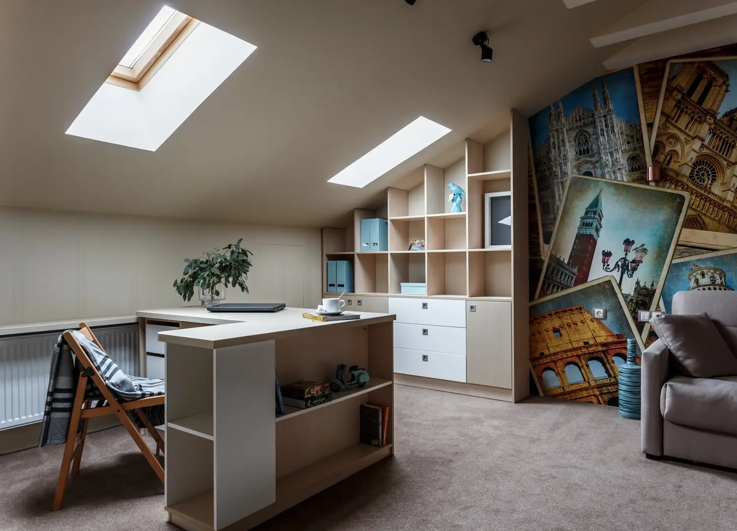 Interior Design of a Townhouse for a Young Family in Eco-Modern Style