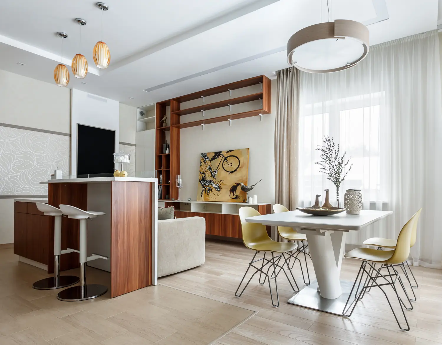 Interior Design of a Townhouse for a Young Family in Eco-Modern Style
